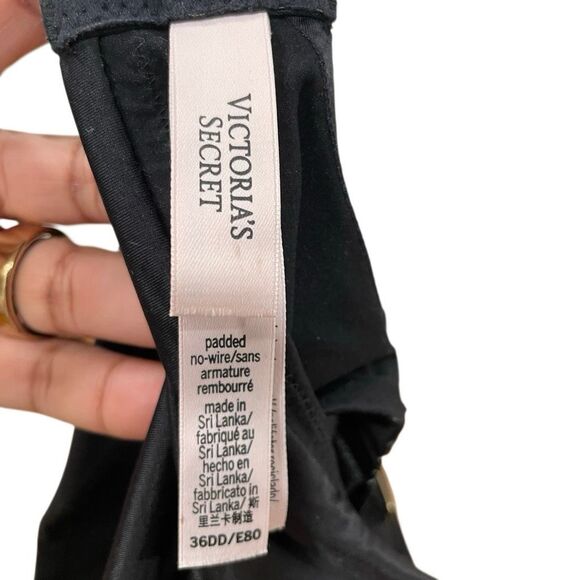 Victoria’s Secret So Obsessed Womens Padded No Wire Bra 36DD Black Satin Volume - Picture 4 of 6